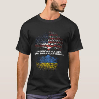 T-shirt L'Amérique S'Éleva Avec Les Racines Ukrainiennes U
