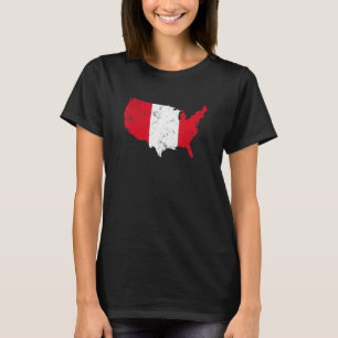 T-shirt L'Amérique vintage avec le drapeau du Pérou Racine