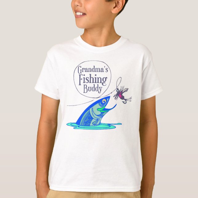 T-shirt L'ami de la pêche de la grand-maman badine le (Devant)