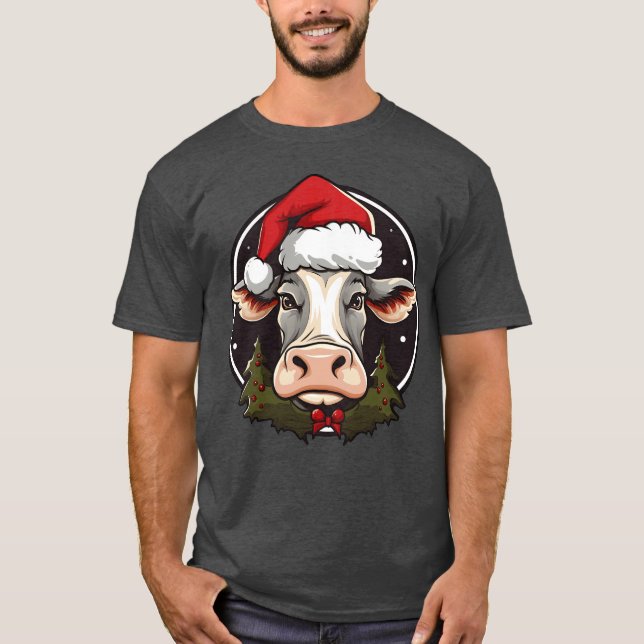 T-shirt L'ami de Noël de la vache (Devant)