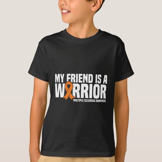 T-shirt L'Ami Est Un Guerrier Mme Multiple Sclerosis Laure (Devant)