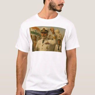 T-shirt L'amiral de la marine indienne mène une marche pat