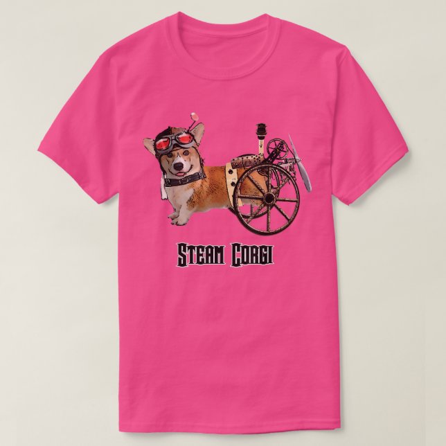 T-shirt L'amiral Roue le Corgi Steampunk (Design devant)