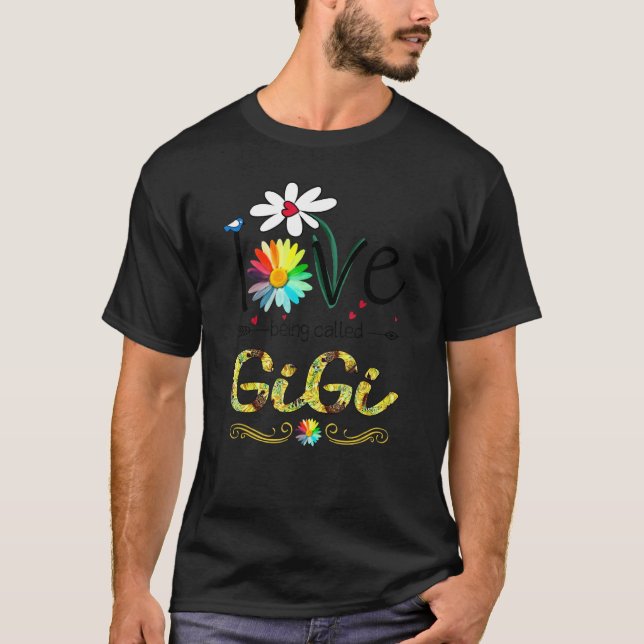 T-shirt L'Amour À Appeler Gigi Papillons Fleur Mères D (Devant)