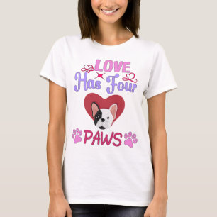 T-shirt L'amour a quatre pattes Couple de Chien de taureau