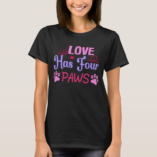 T-shirt L'amour a quatre pattes Couple de la Saint Valenti (Devant)