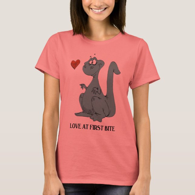 T-shirt L'Amour Au Premier Bite Dinosaur (Devant)