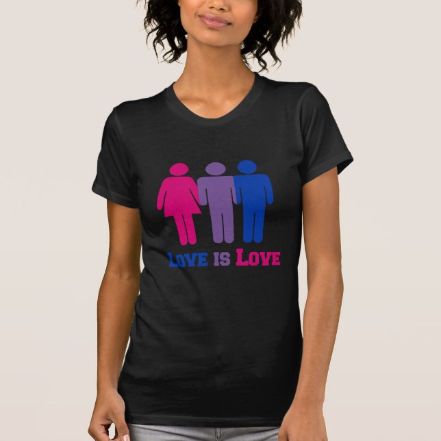 T-shirt L'amour bisexuel est amour - (Devant)