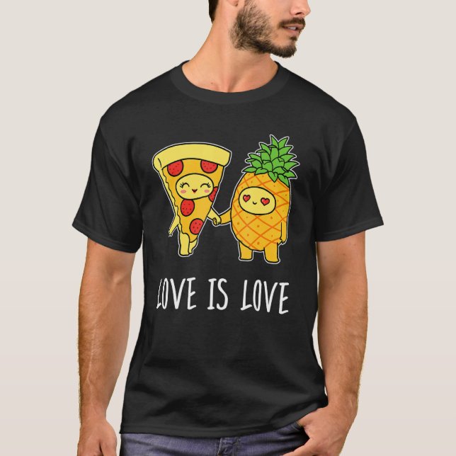 T-shirt L'Amour C'Est L'Amour Foie Pepperoni Pineapple Piz (Devant)