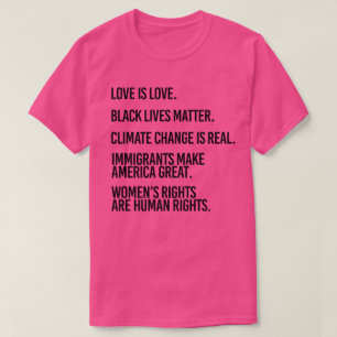 T-shirt L'amour c'est l'amour Le changement climatique est