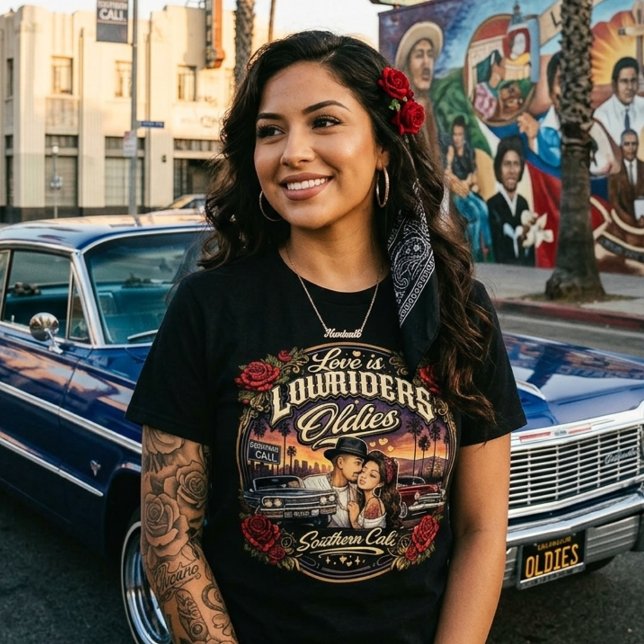 T-shirt L'amour c'est les Lowriders et les classiques  (Love is Lowriders and oldies T-Shirt)
