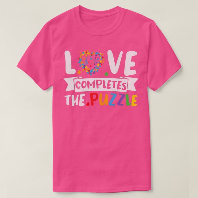 T-shirt L'Amour Complète le Puzzle Drôle Autisme Dit (Design devant)
