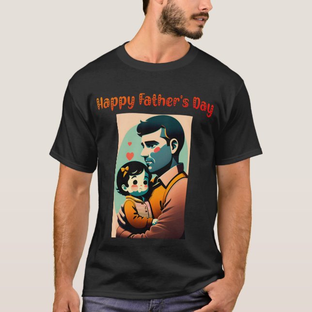 T-shirt L'amour dans les bras de papa : Fête des pères (Devant)
