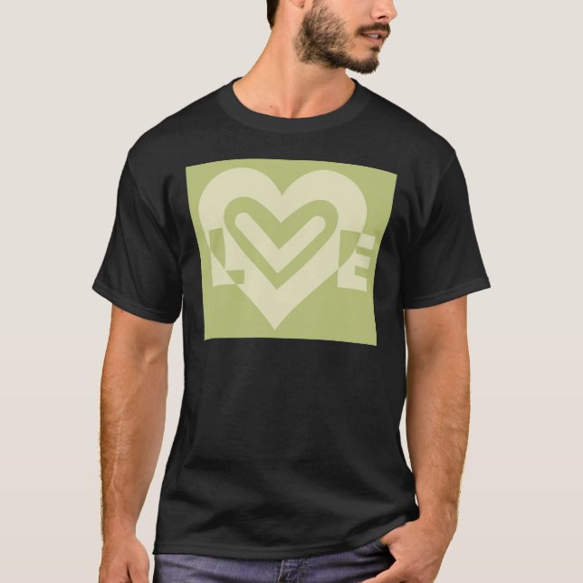 T-shirt L'amour dans Sage Green (Devant)