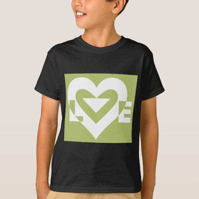 T-shirt L'amour dans Sage Green (Devant)