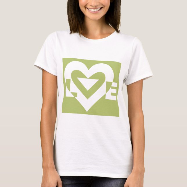 T-shirt L'amour dans Sage Green (Devant)