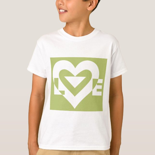 T-shirt L'amour dans Sage Green (Devant)