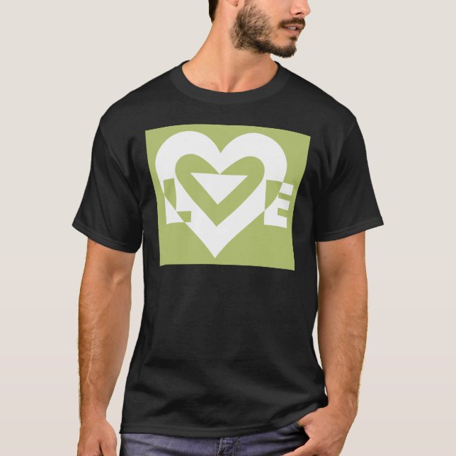 T-shirt L'amour dans Sage Green (Devant)