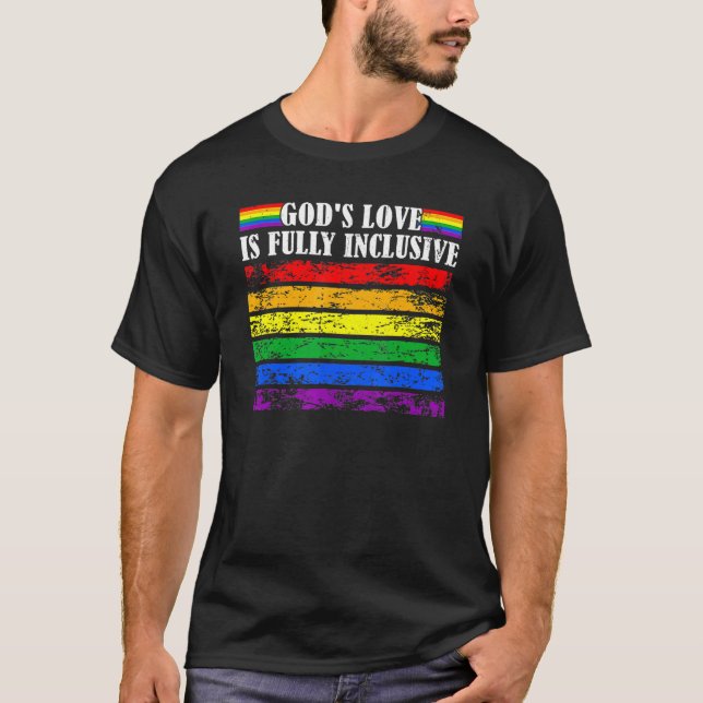 T-shirt L'Amour de Dieu est un drapeau Gay pride Lgbt enti (Devant)