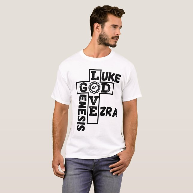 T-shirt L'Amour De Dieu Mot-De-Croix Biblique Unisex (Devant entier)