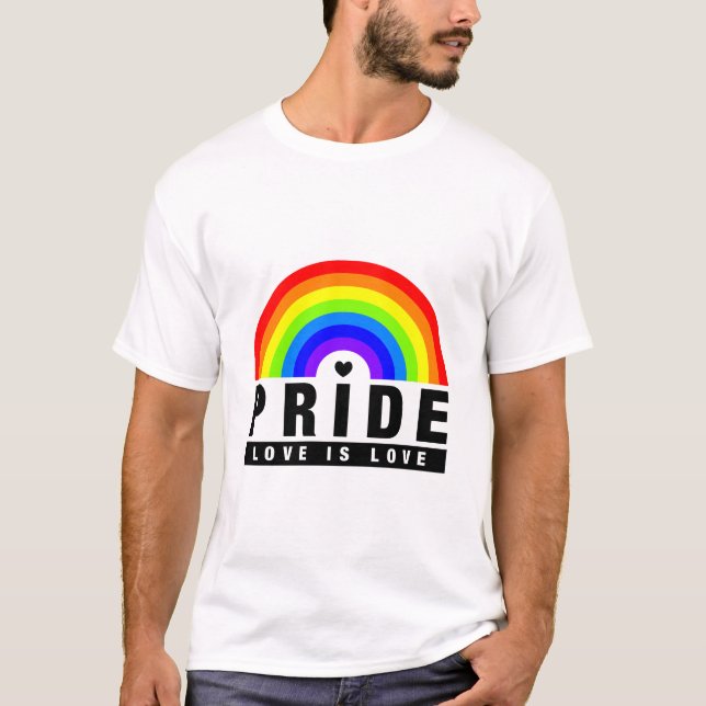 T-shirt L'amour de fierté est amour LGBTQ (Devant)