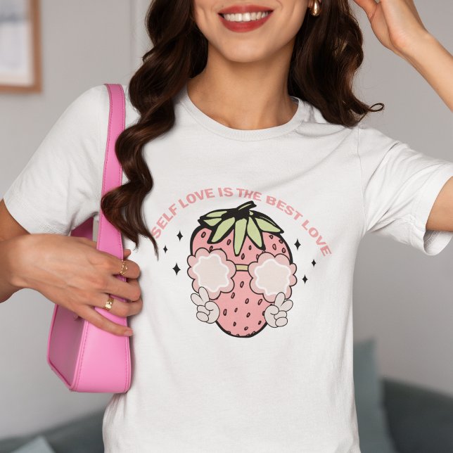 T-shirt L'Amour De La Fraise Rose Est Le Meilleur Amour Si (Créateur téléchargé)