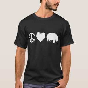 T-shirt L'amour de la paix et les hippopotames