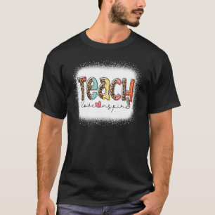T-shirt L'Amour De L'Enseignant Léopard Entraîné Inspirer 