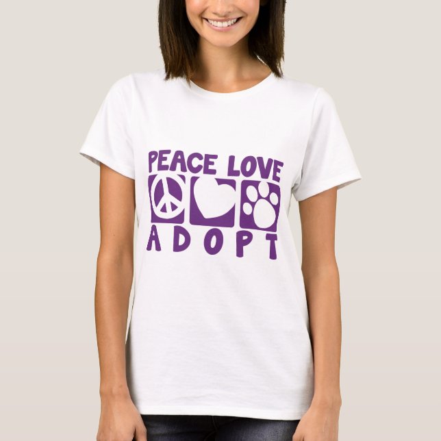 T-shirt L'amour de paix adoptent (Devant)