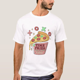 T-shirt L'amour de pizza frit dans le temps Art alimentair
