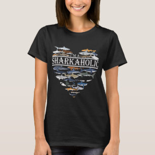 T-shirt L'Amour des requins du coeur de Sharkaholic Funny