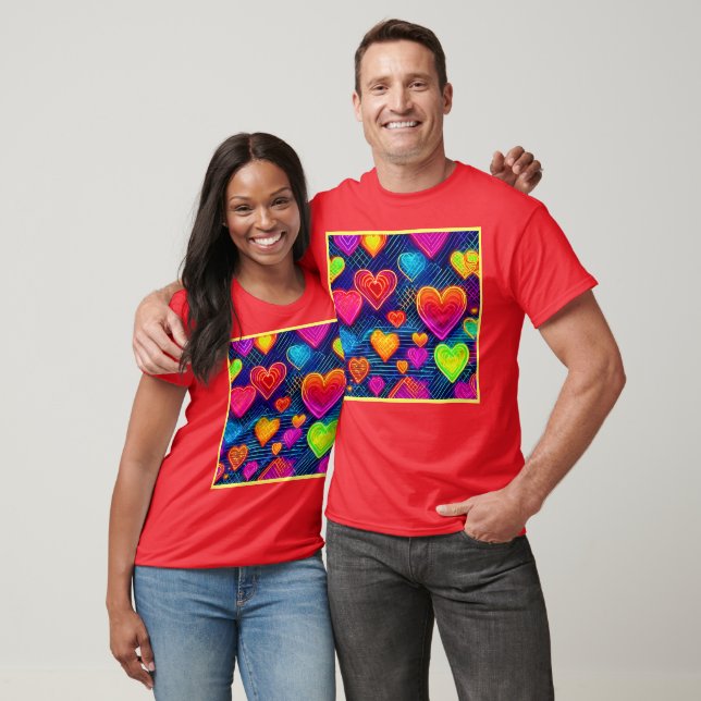 T-shirt L'amour dévoilé : Coeurs Chics (Unisexe)