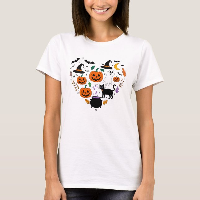T-shirt L'amour d'Halloween dans toutes les formes (Devant)