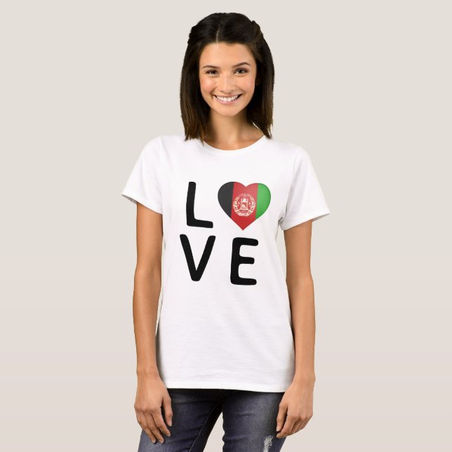 T-shirt L'amour - Drapeau Afghanistan (Devant entier)
