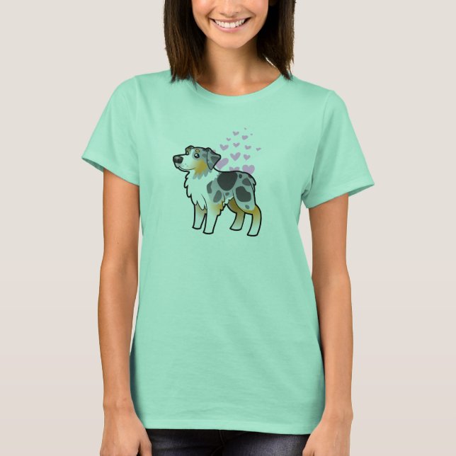 T-shirt L'amour du berger australien (Devant)