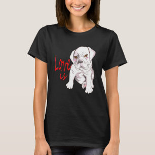 T-shirt L'Amour Du Chien De race Française De Bulldog Dit 