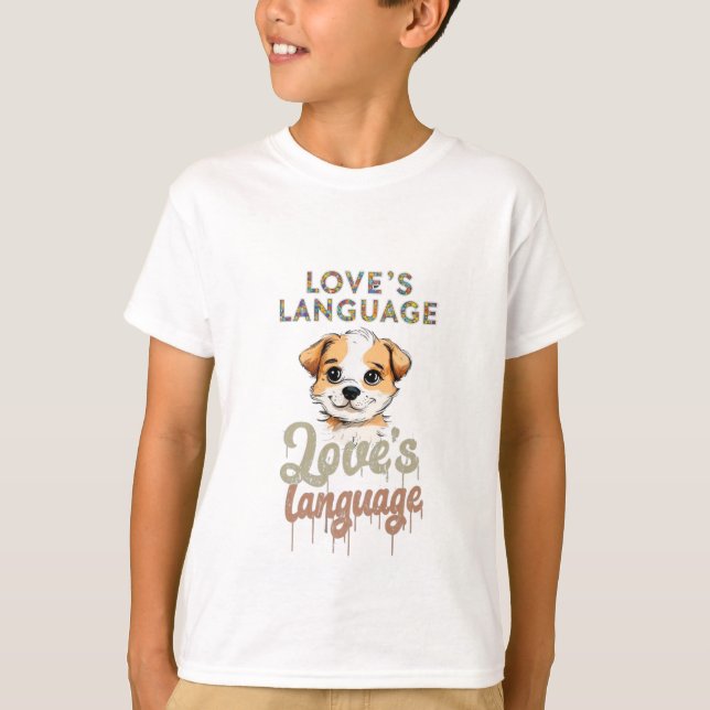 T-shirt L'amour du chiot : Cartoon mignon Design canin (Devant)