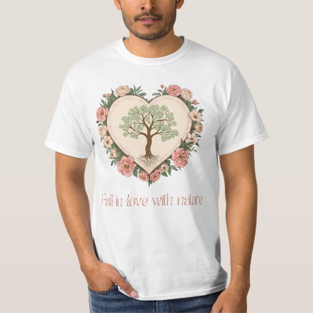T-shirt L'amour du coeur de la nature (Devant)