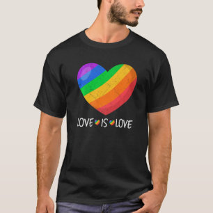 T-shirt L'amour du coeur mignon est amour arc-en-ciel Lgbt