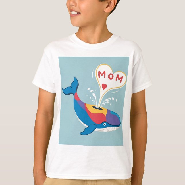 T-shirt L'amour du dauphin pour maman (Devant)