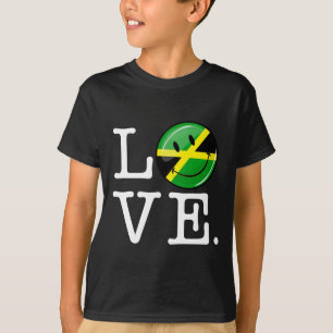 T-shirt L'amour du drapeau souriant jamaïcain
