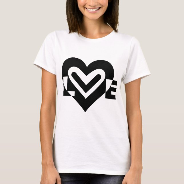 T-shirt L'amour en noir (Devant)