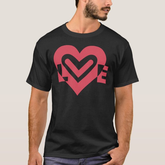 T-shirt L'amour en rose cerise (Devant)