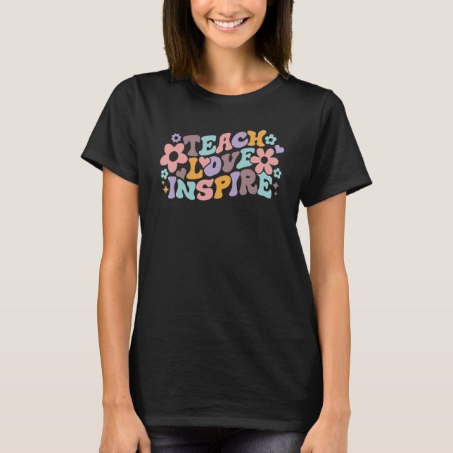 T-shirt L'amour enseignant Inspirer Fleur Super Enseignant (Devant)