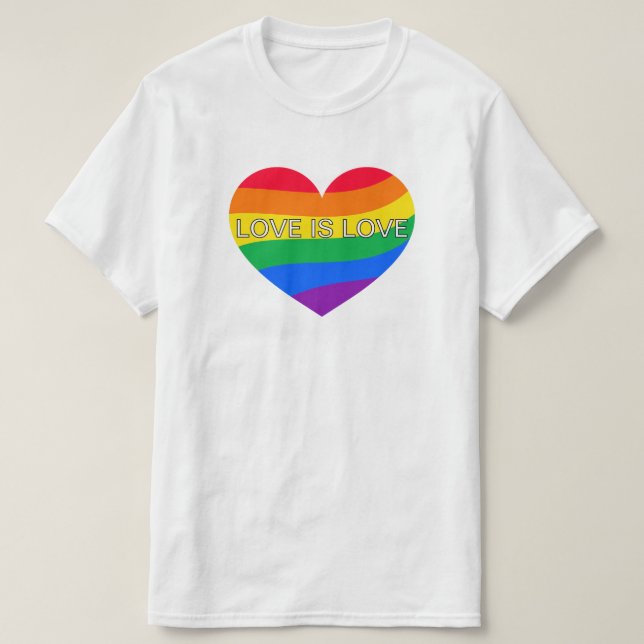 T-shirt L'amour est amour Coeur arc-en-ciel LGBTQ+ Pride T (Design devant)
