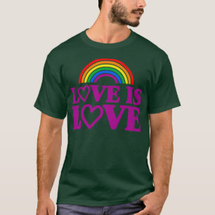 T-shirt L'amour est amour Coeurs mignons Lesbiennes Gay pr