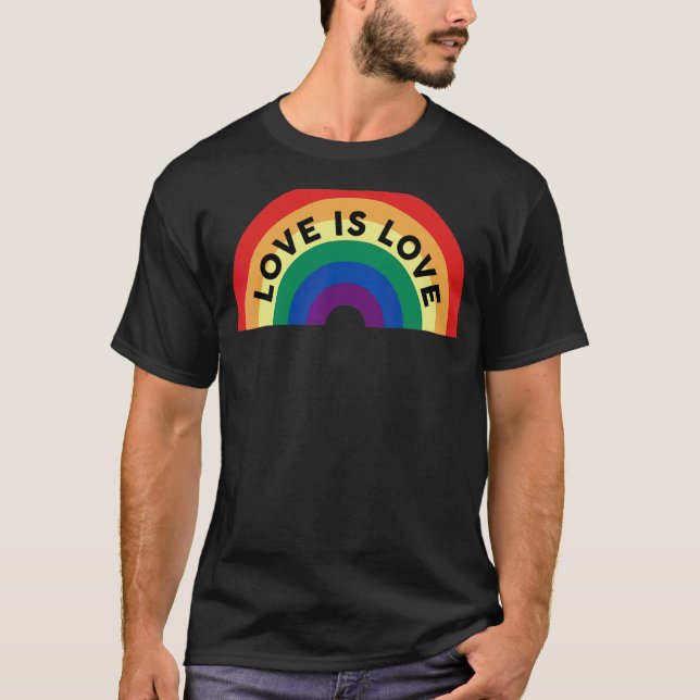 T-shirt L'Amour Est Amour Gay pride Distressed Lgbt Arc-en (Devant)