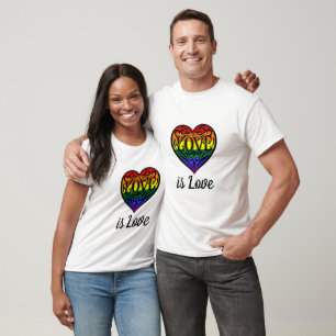 T-shirt L'amour est amour LGBTQ Coeur arc-en-ciel