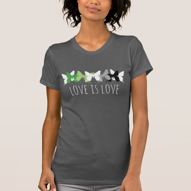 T-shirt L'amour est amour papillon Aromantique (Devant)
