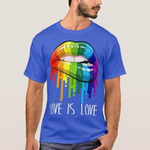 T-shirt L'amour est amour Rainbow Sey Lips Cool LGBT Gay L
